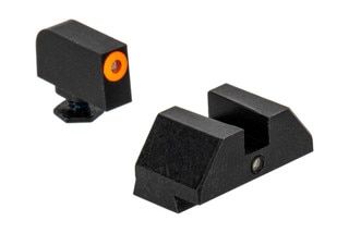 Night Fision Accur8 Perfect Dot Night Sight Set with square notch, Orange front and Black rear ring for the Glock G42/G43.